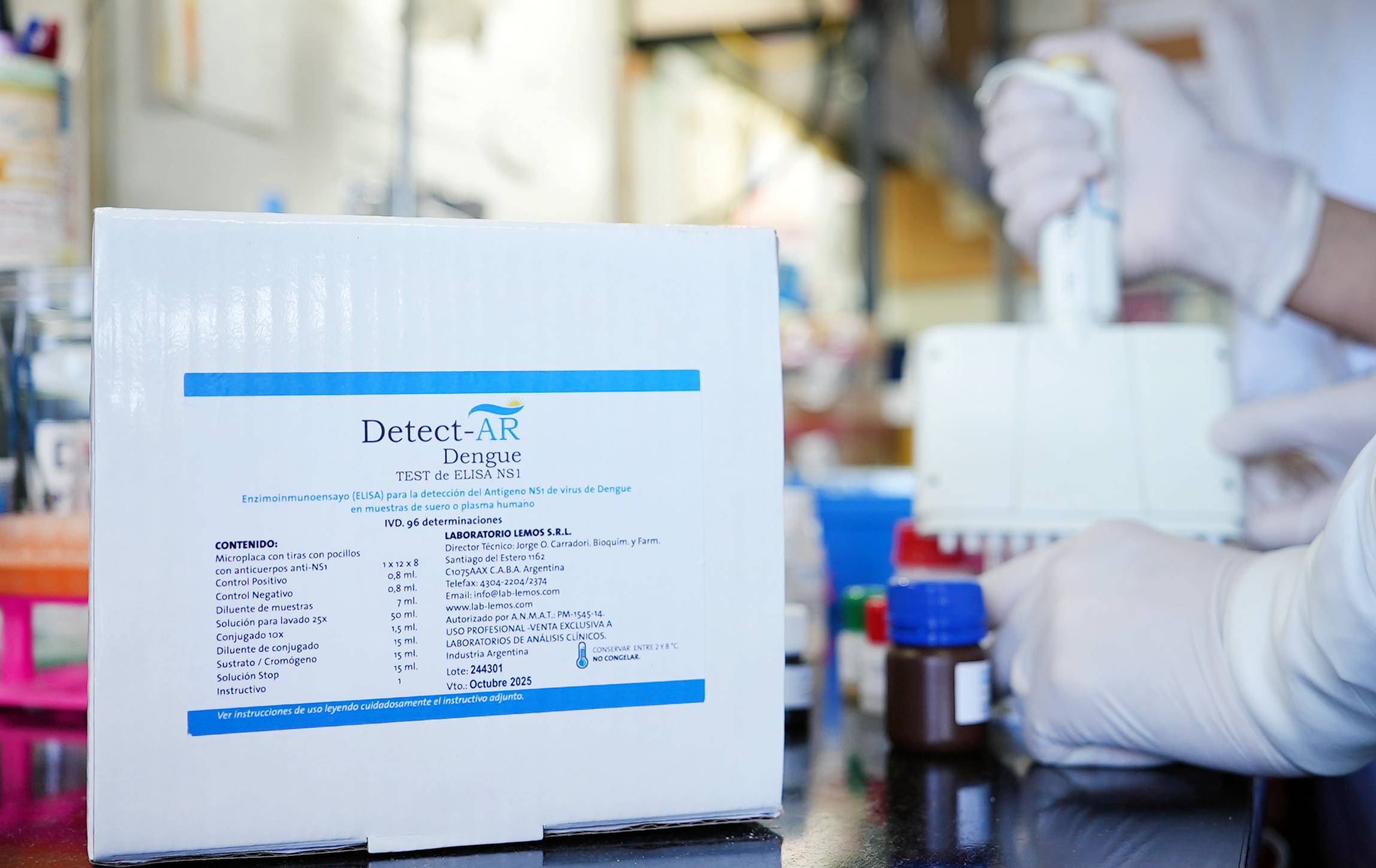 El centro nacional de referencia para el diagnóstico de dengue y arbovirus confirmó el excelente desempeño del kit Detect-AR Dengue